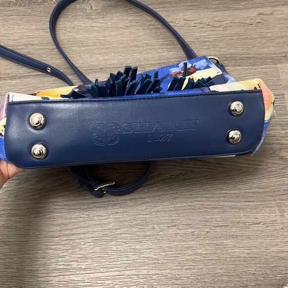 Sharif 1827 Watercolor Poppy Crossbody Bag Floral Print Like New - Picture 3 of 9